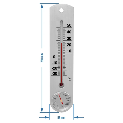 Univerzalni srebrni termometar s higrometrom (-30°C do +50°C) 25cm - 2