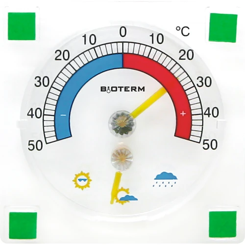 Univerzalni termometar s higrometrom transparentni, samoljepljivi (-50°C do +50°C)  - 1 