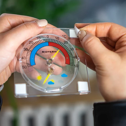 Univerzalni termometar s higrometrom transparentni, samoljepljivi (-50°C do +50°C) - 6