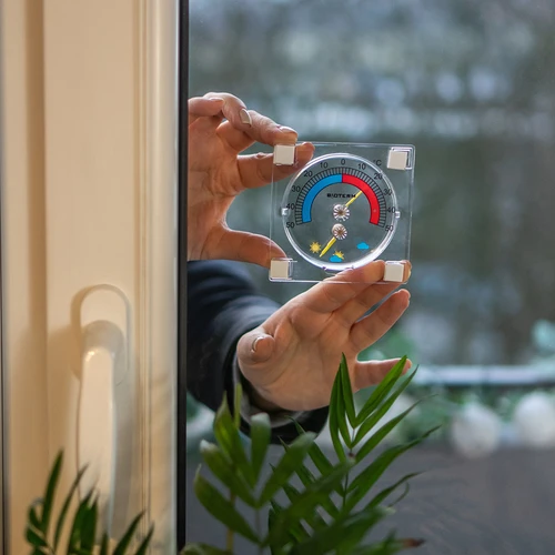 Univerzalni termometar s higrometrom transparentni, samoljepljivi (-50°C do +50°C) - 4