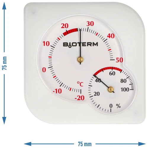 Unutarnji bimetalni termometar s higrometrom (-20 do +50°C), bijeli - 4