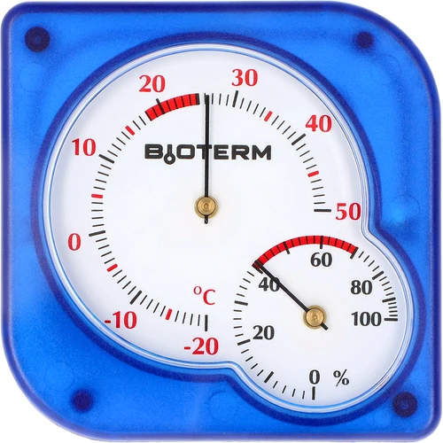 Unutarnji bimetalni termometar s higrometrom (-20 do +50°C), plavi  - 1 