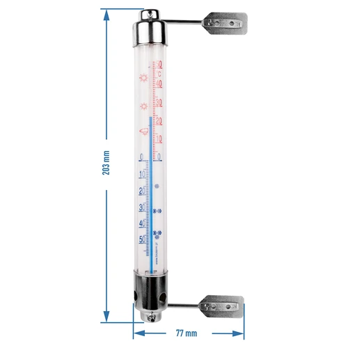 Vanjski termometar s metalnim okvirom (-50°C do +50°C) 20cm - 2