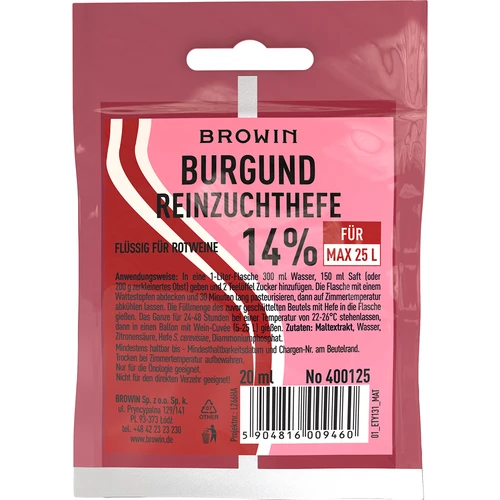Vinski kvasac Burgund, 20 ml DE/EN  - 1 
