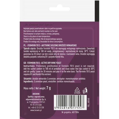 Vinski kvasac Fermivin 7013, 7 g - 2