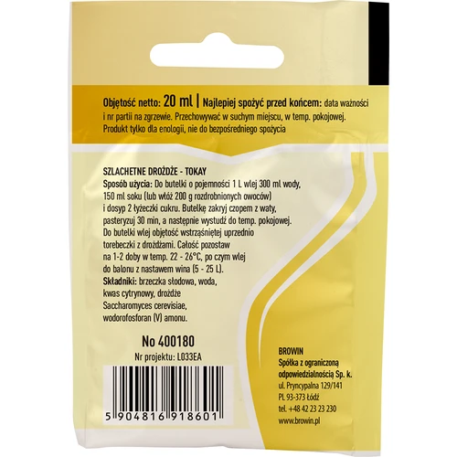 Vinski kvasac Tokay, 20 ml - 2