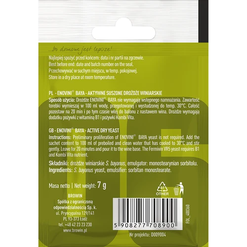 Vinski kvasci Enovini® BAYA, 7 g - 2