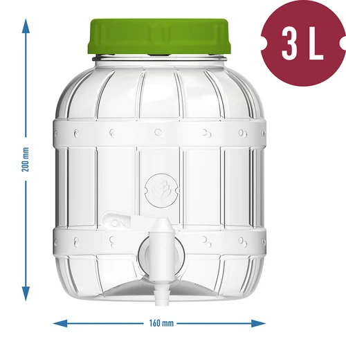 Višenamjenska staklenka s pipom 3L - 6