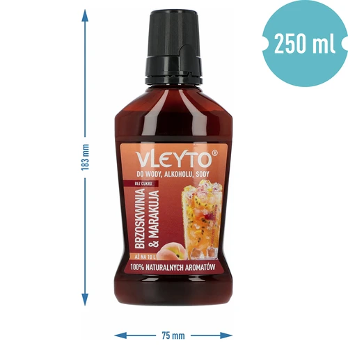 VLEYTO Breskva & Marakuja – okusna esencija s prirodnim aromama, 250 ml - 5