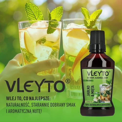 VLEYTO Menta & Jabuka – okusna esencija s prirodnim aromama, 250 ml - 6