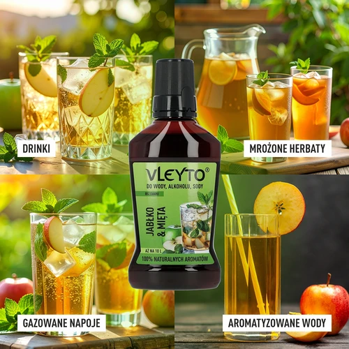 VLEYTO Menta & Jabuka – okusna esencija s prirodnim aromama, 250 ml - 7