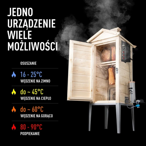 Vrtna drvena dimnica 200 L – dragON Wood 100E s električnim grijaćim modulom i upravljačkom jedinicom - 4