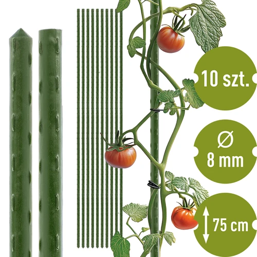 Vrtni kolci Bioogród – obloženi čelik, 0,75 m, fi 8 mm, 10 kom.  - 1 