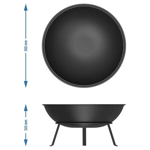 Vrtno vatrište s rešetkom, Ø55 cm, okruglo, zdjela - 8