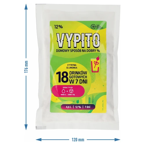VYPITO 12%, vrećica za 18 pića - Limun & limeta, 126 g - 4