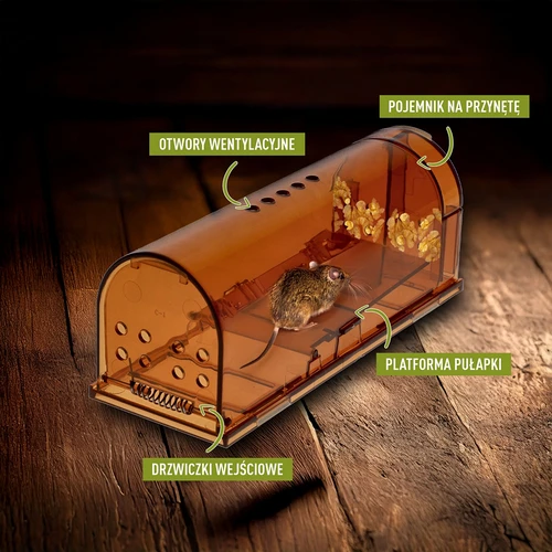 Zamka za miševe – živozamka, prozirna, 2 kom. - 5