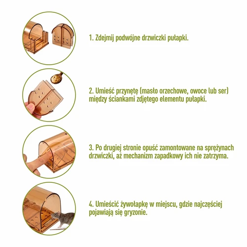 Zamka za miševe – živozamka, prozirna, 2 kom. - 4