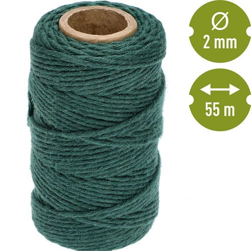 Zelena pamučna špaga 2 mm/55 m/100 g - 4