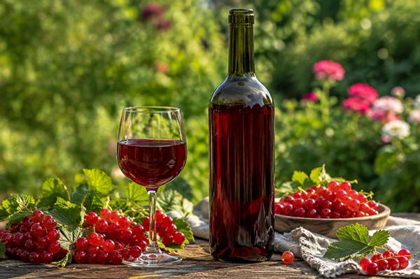 Domaće vino od crvenog ribiza