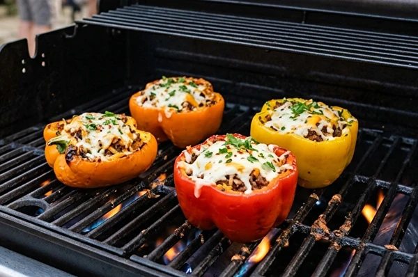 Punjene paprike s plinskog roštilja