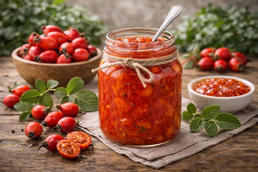 Konfitura z owoców dzikiej róży